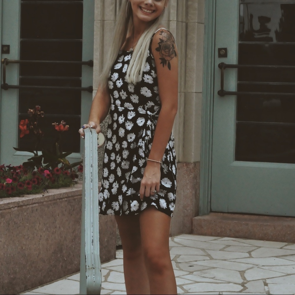 Sunflower halter wrap dress